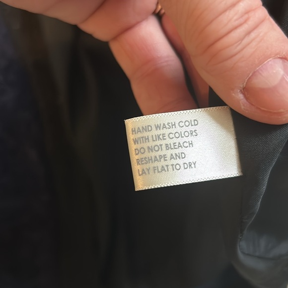 White+Warren large blue rolled maxi knit sweater jacket wool/alpaca/nylon/spandx - Picture 9 of 9